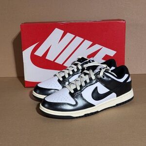 Nike Dunk Low Vintage Panda White Black Women 9.5 / Men 8 New FQ8899-100